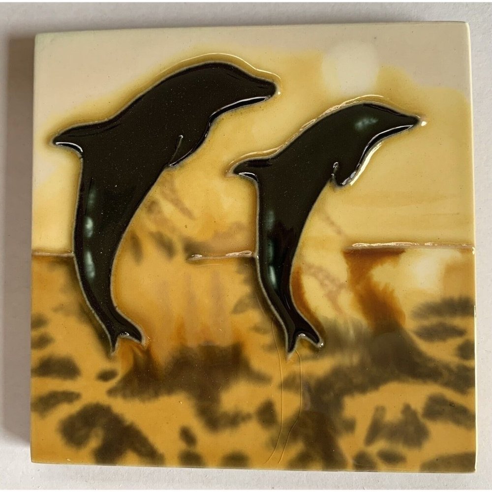 Dolphins 4x4 Decorative Ceramic Wall Art Tile New Backsplash Gift Christmas